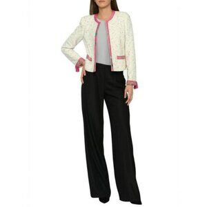 ESCADA Jacket Womens Size 42 Cream Multi Color Tweed Boucle